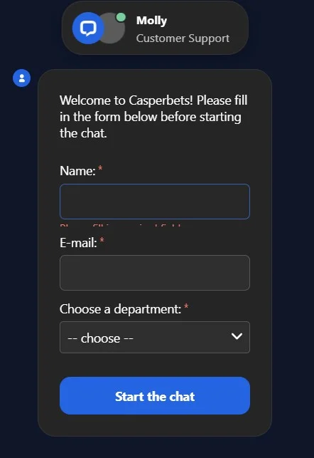Casper Bets Casino support